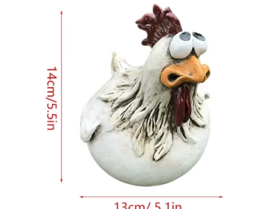 Funny Chicken Fence Decor - Resin Hen Sculptures for Garden, Farm Yard, Courtyard, and Housewarming Home Decorations