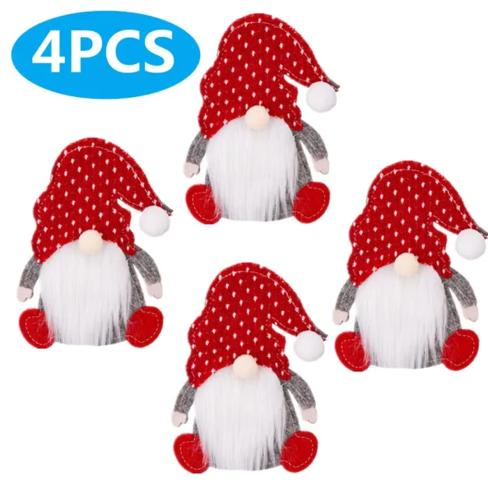 4/2/1PCS Xmas Cutlery Bag - Santa Claus Knife & Fork Storage Pocket for Christmas Tableware Decor | New Year Home Ornament