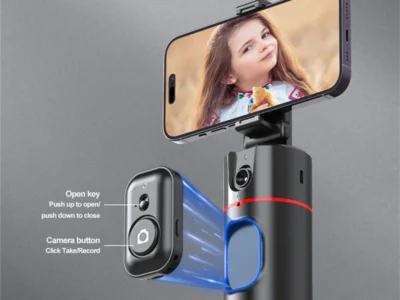 Smart Facial Tracking Stabilizer with Removable Fill Light | Wireless Phone Stand & Selfie Stick Tripod for Live Streaming