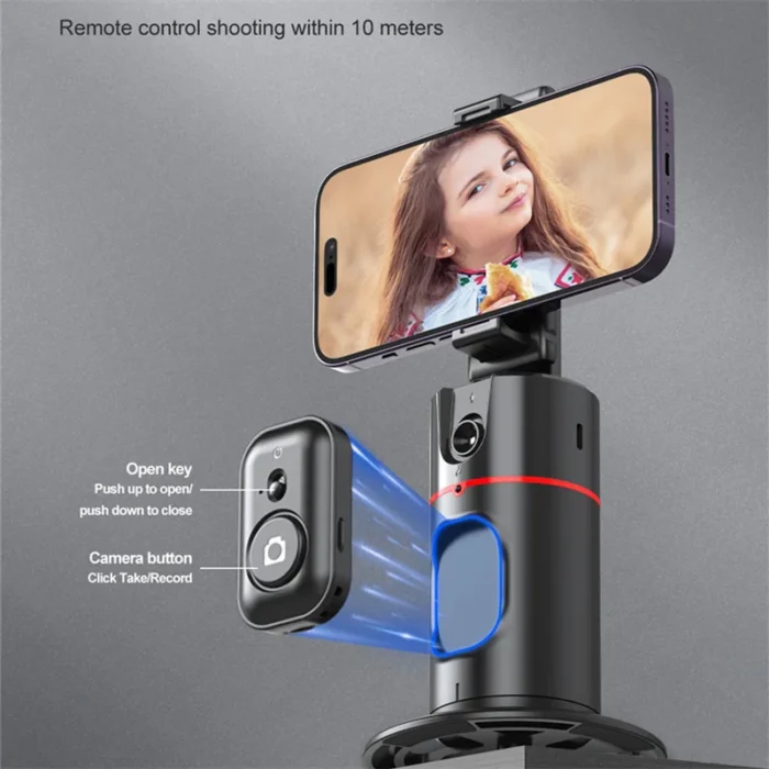 Smart Facial Tracking Stabilizer with Removable Fill Light | Wireless Phone Stand & Selfie Stick Tripod for Live Streaming