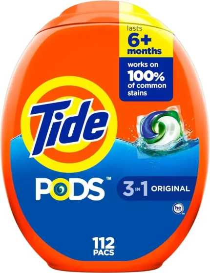 Pods Laundry Detergent Packs – Original Scent, 112 Count, Suitable for All Types of Washing Machines, Fresh Smell Without Pungency