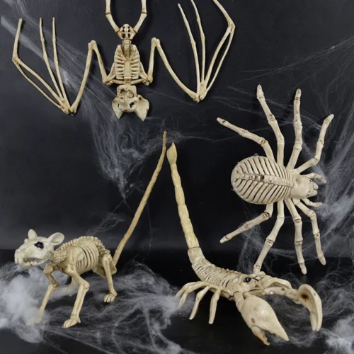 Bat, Mouse, Scorpion Skeleton Bones – Halloween Animal Horror Ornaments