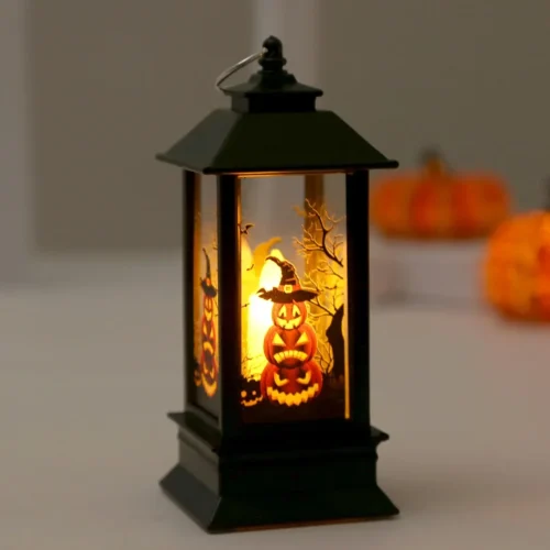 Halloween LED Candle Light – Vintage Witch Castle, Pumpkin, and Ghost Hanging Lanter - Image 13