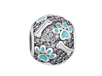 New 925 Sterling Silver "Friend Dog Mom Woof" Pet Charm - DIY Dangle Beads | Fits Original Pandora Bracelet | Fashionable Women's Jewelry