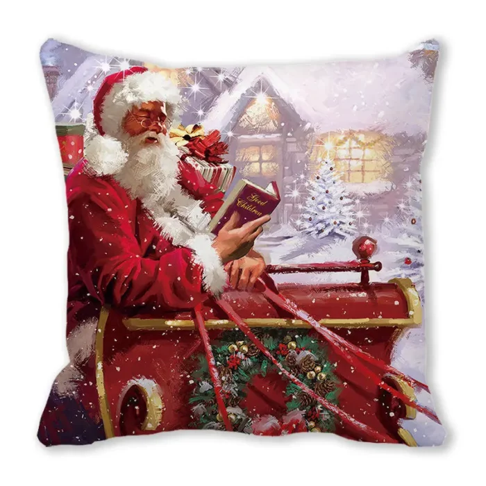 Merry Christmas Home Decor – Christmas Cushion Cover, Ornament Pillowcase, Natal Navidad New Year Gifts, 45x45cm