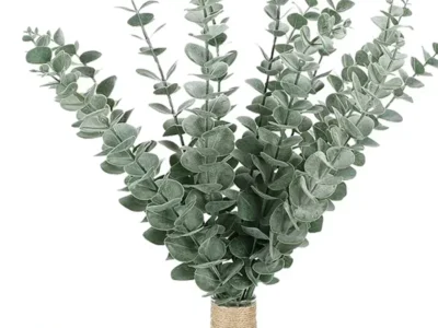 12/24/36 PC Artificial Eucalyptus Leaves – Silk Green Stems for DIY Bouquets, Weddings, Parties, & Home Decor