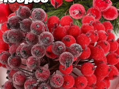 100/20Pcs Artificial Holly Berries – Mini Simulation Cherry Stamen for Wedding, Christmas, & Party Decor