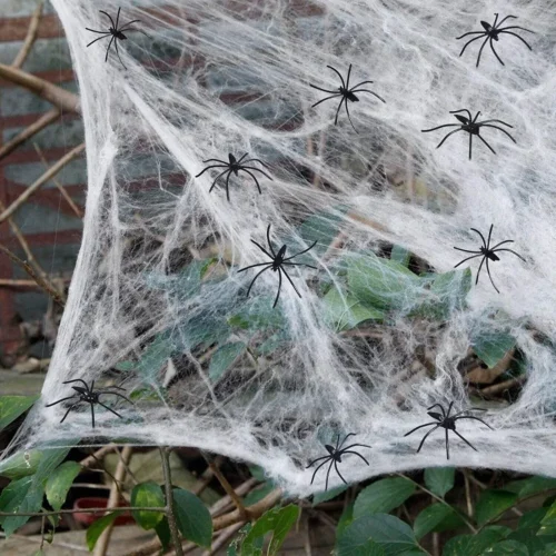 Halloween Spider Web Decoration – Black Outdoor Props for Haunted House - Image 4