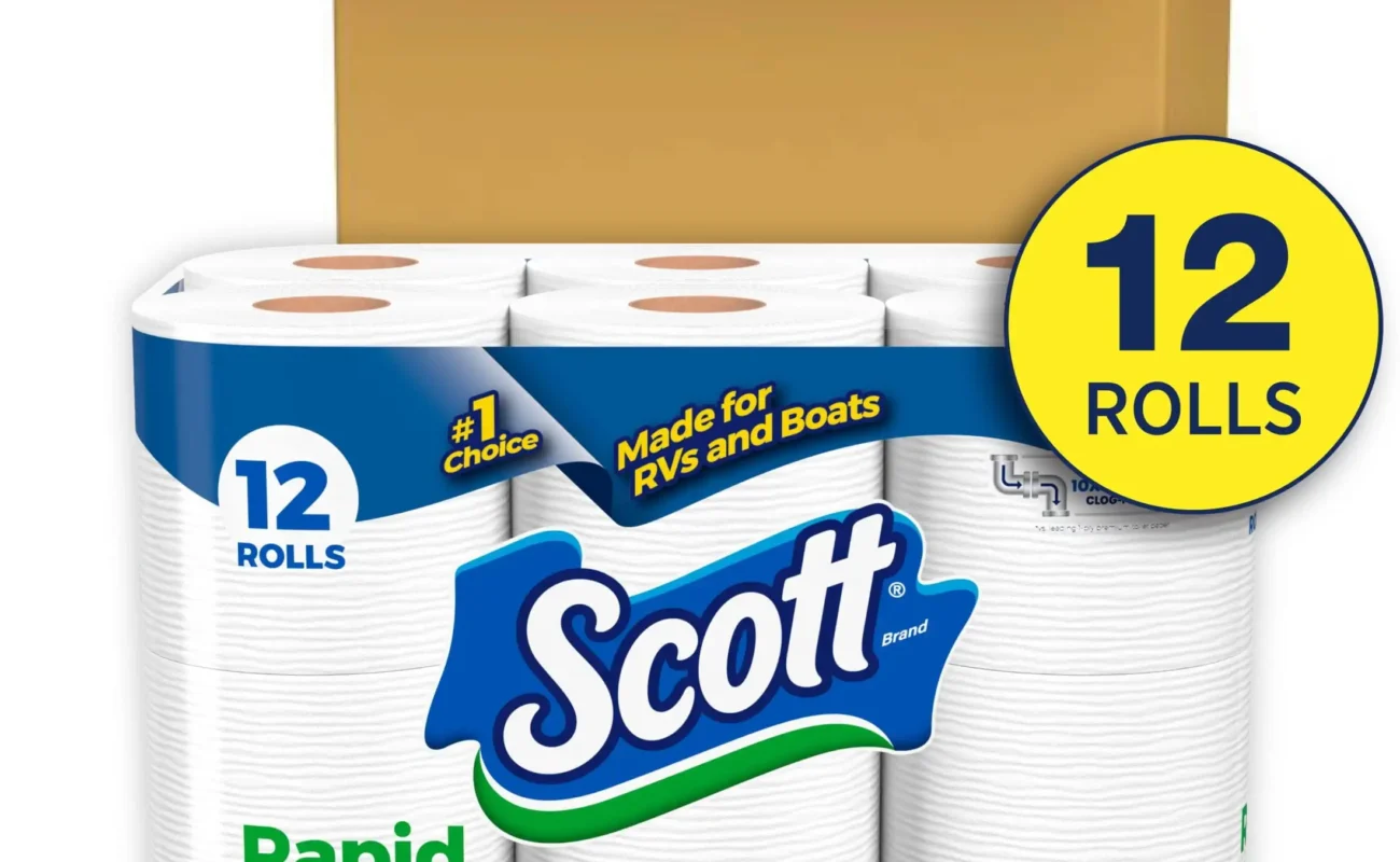 Rapid-Dissolving Toilet Paper for RVs & Boats 12 Double Rolls Free of Perfumes or Scents So No Need To Worry about Allergies