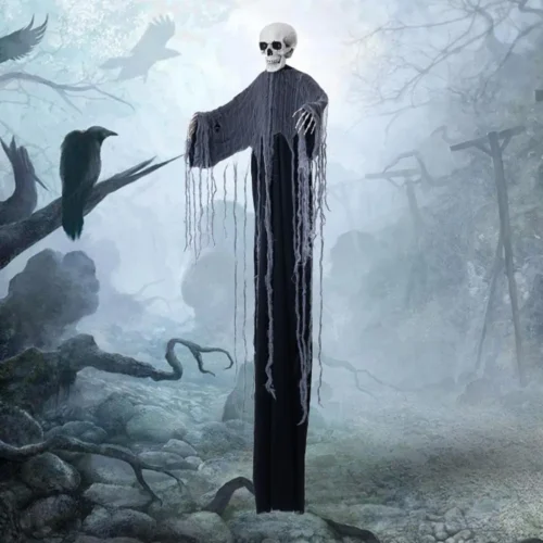 Glowing Eyes Skeleton Pendant with LED Lights - Image 3