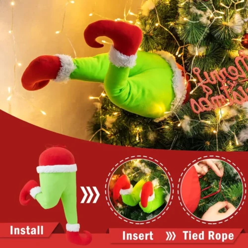 DIY Christmas Tree Decoration – Plush Santa Claus Elf Legs Pendant for Personalized Home Decor