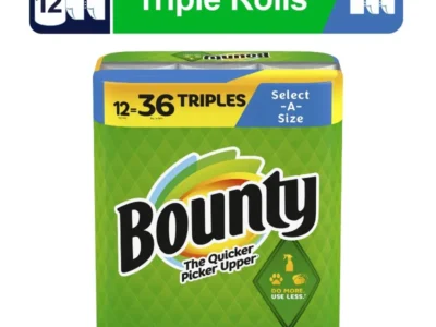 Bounty Select-A-Size Paper Towels, Triple Rolls, White, 135 Sheets per Roll, 12 Count