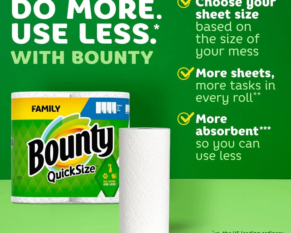 Quick-Size Paper Towels, White – 16 Family Rolls Equivalent to 40 Regular Rolls