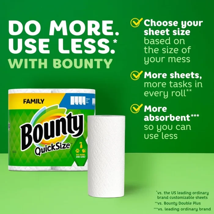 Quick-Size Paper Towels, White – 16 Family Rolls Equivalent to 40 Regular Rolls