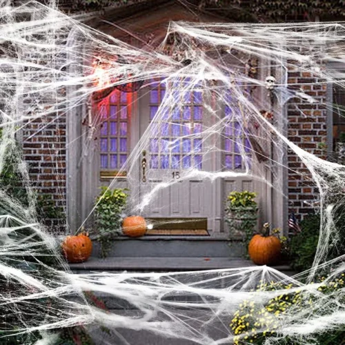 Halloween Spider Web Decoration – Black Outdoor Props for Haunted House
