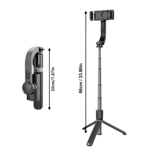Handheld 1-Axis Gimbal Stabilizer, Selfie Stick with Tripod Stand, Bluetooth Remote, Anti-Shake Design