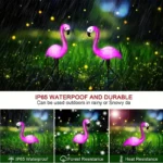 3PCS Solar Flamingo Ground Lamps - LED Outdoor Patio and Garden Decoration Lights