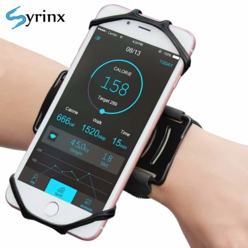 Outdoor Sports Phone Holder Armband, Adjustable Wrist Strap Bracket for Running, Cycling, and Gym
