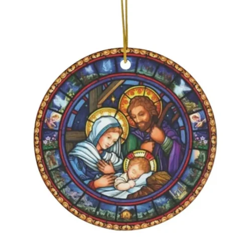 Christmas Tree Hanging Pendants – Nativity Scene Acrylic Ornaments for Winter Decorations, Party Supplies, & Home Decor