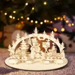 Wooden Nativity Scene Ornament – 3D Silhouette Set, Birth of Jesus Christmas Decoration, Woodcraft Christmas Gifts