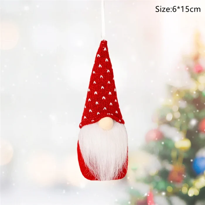 6pcs Christmas Mini Doll Tree Pendant Xmas Decoration for Home Gnome Doll Kids New Year Gifts Navidad