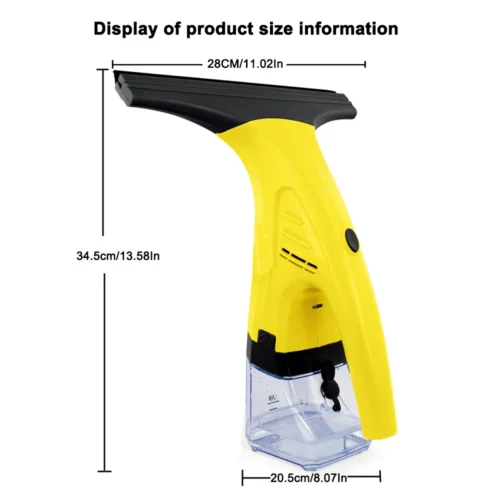 Efficient Cordless Automatic Window Vacuum Squeegee – Streak-Free, 30-Min Runtime, 200ml Tank
