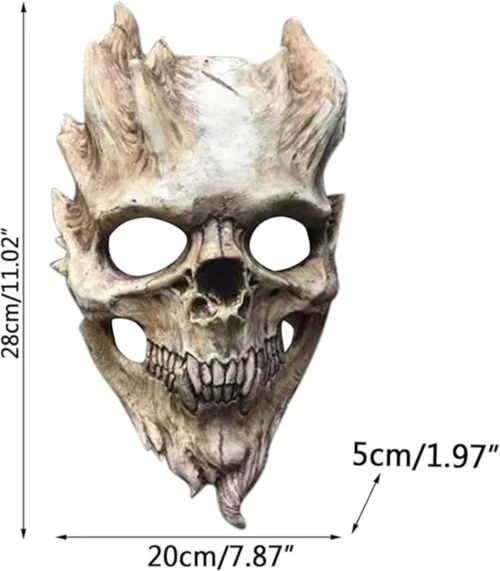 Halloween Demons Skeleton Mask – Scary Old Bones Skull Half Face Mask - Image 5