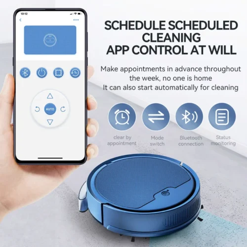 Efficient New 3-in-1 Robot Vacuum Cleaner – Wireless Sweep and Wet Mop for Floors & Carpets