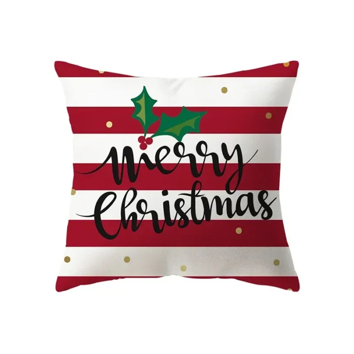 Merry Christmas Decorative Print Pattern Cushion Cover Home Living Room Sofa Decoration Square Polyester Pillow