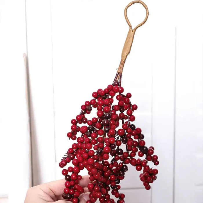 1PC Artificial Red Berry Vine – Hanging Decoration for Homes, Restaurants, Shops, Hotels, & Commercial Spaces