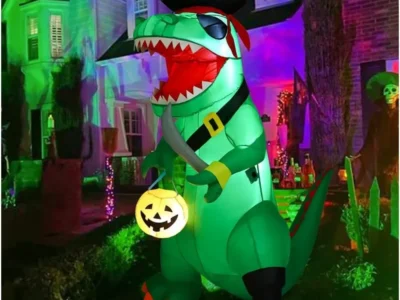 7-Foot Halloween Inflatable Dinosaur with Built-in LED