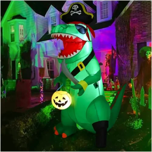7-Foot Halloween Inflatable Dinosaur with Built-in LED