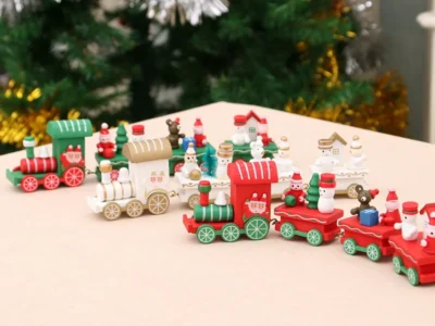 Christmas Plastic Train Decorations – Festive Home Ornament, Merry Christmas & Happy New Year Xmas Navidad Noel Gift