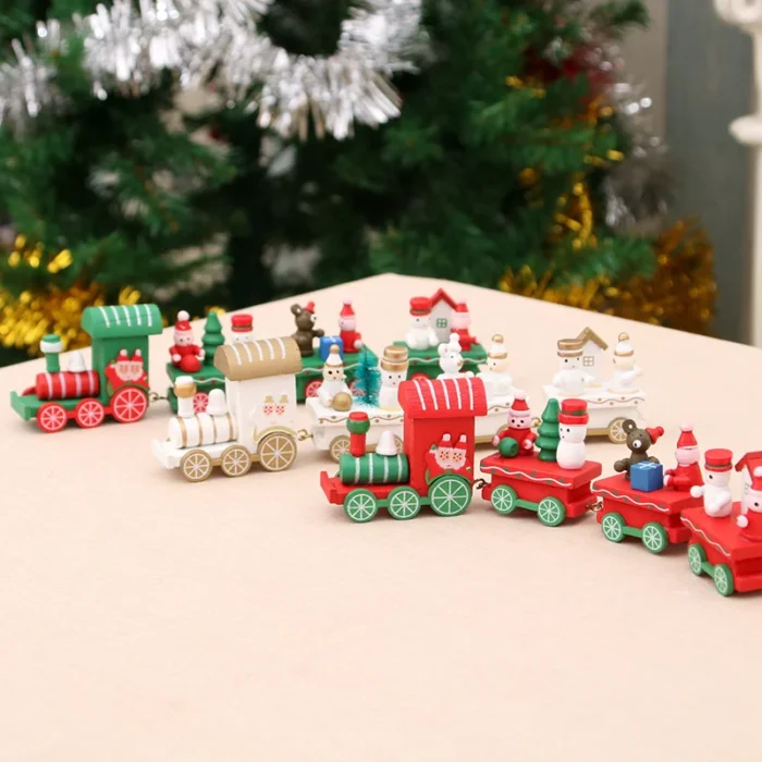 Christmas Plastic Train Decorations – Festive Home Ornament, Merry Christmas & Happy New Year Xmas Navidad Noel Gift