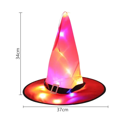 LED Halloween Flashing Witch Hat – Starry Sky Ghost Festival Glowing Elf Hat Lamp - Image 3