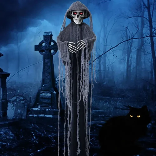 Glowing Eyes Skeleton Pendant with LED Lights