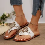 Sandals with New Gold Buckle - Rubber Soft Soles, All-Matching Outdoor Wear Slippers