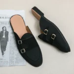 Men's Canvas Leather Casual Shoes - Luxury Brand Handmade Muller Loafers, Slip-On Flats, Driving Dress Shoes, Half Slippers