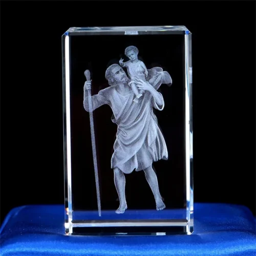 3D K9 Crystal Cube – Christian Jesus Cross & Virgin Mary Figurine, Laser Engraved Home Decor & Religious Gifts for Women - Image 11