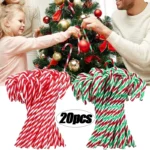 10/20pcs Christmas Candy Canes - Acrylic Twisted Crutch Pendants for Xmas Tree Hanging, New Year, & Christmas Party Home Decoration