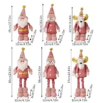 Christmas Pink Santa Claus, Snowman, Reindeer Telescopic Doll – Merry Christmas Decorations for Home, Xmas Ornaments, Kids Gifts