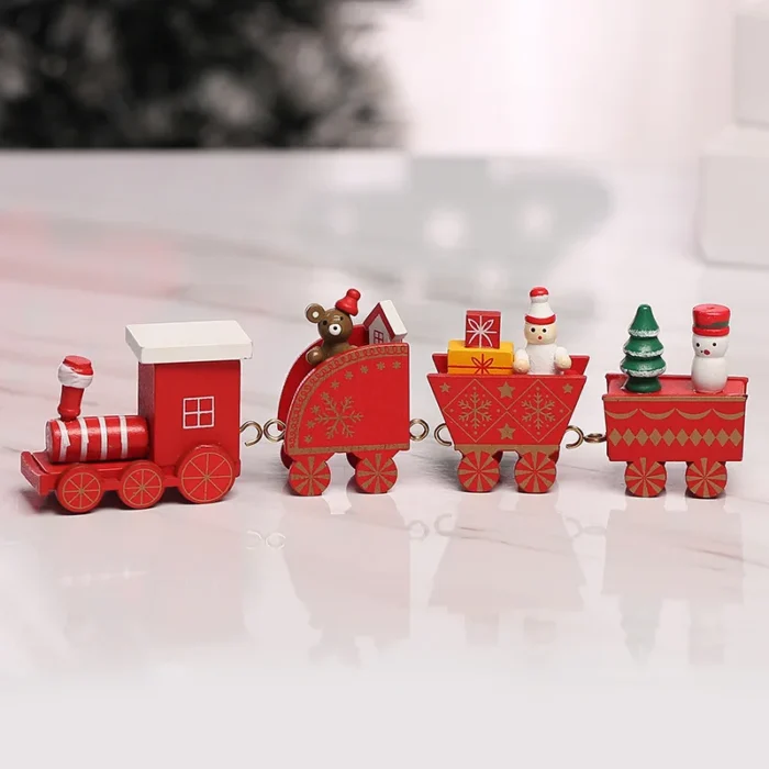 Christmas Plastic Train Decorations – Festive Home Ornament, Merry Christmas & Happy New Year Xmas Navidad Noel Gift