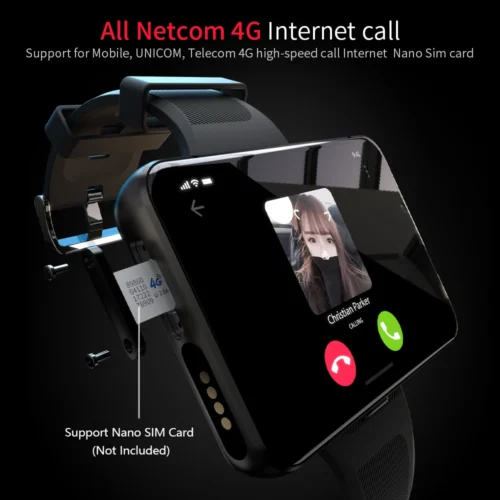 LOKMAT LTE 4G Smartwatch, 4GB RAM + 64GB ROM, Dual Camera, WiFi, Video Calls, GPS