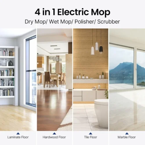 Efficient Cordless Electric Mop – Dual Motor, Detachable Water Tank, LED Headlights, Ultra-Quiet