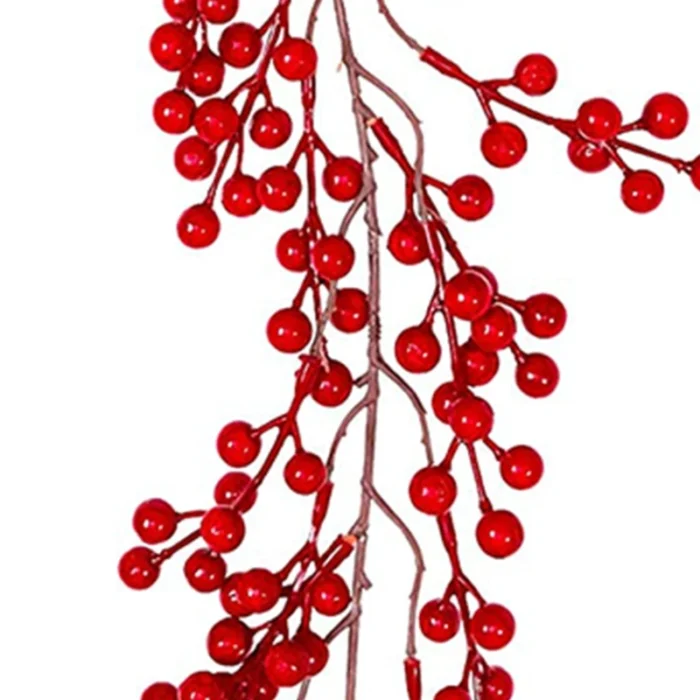 Red 5.9ft Vine – Realistic Burgundy Hanging Decoration for Xmas, Winter, & New Year