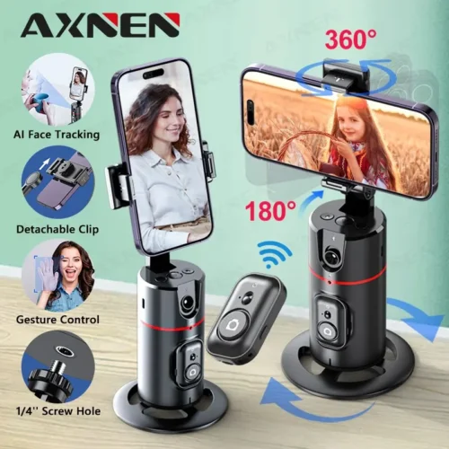 AXNEN 360° Follow-up Gimbal Stabilizer, Monopod Desktop with Face Recognition and Remote Control