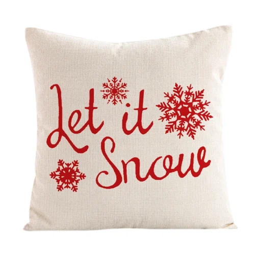 Linen Merry Christmas Pillow Cover – 45x45cm Throw Pillowcase for Winter, Home, Tree, Deer, & Sofa Decorations