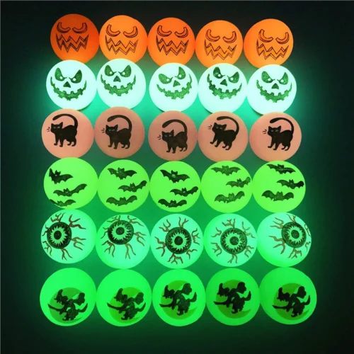 100/10Pcs Halloween Glow-in-the-Dark Bouncing Balls - Image 2