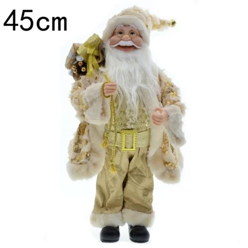 New Year Christmas Santa Claus Doll Figurine – 45cm Big Standing Figure for Home Decor, Navidad Tree Ornaments