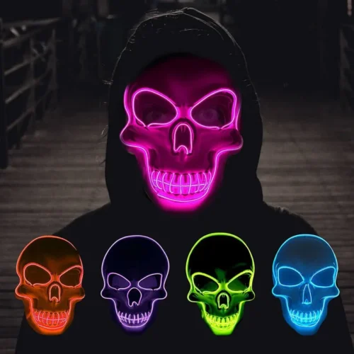 Halloween Horror Skull Mask – LED Cold Light Mask, LED Halloween Mask